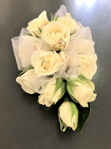 *Please call us to order* White Rose Corsage